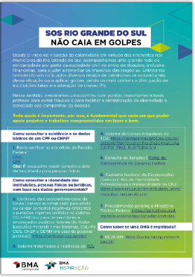 BMA InspirAção: SOS Rio Grande do Sul - não caia em golpes!