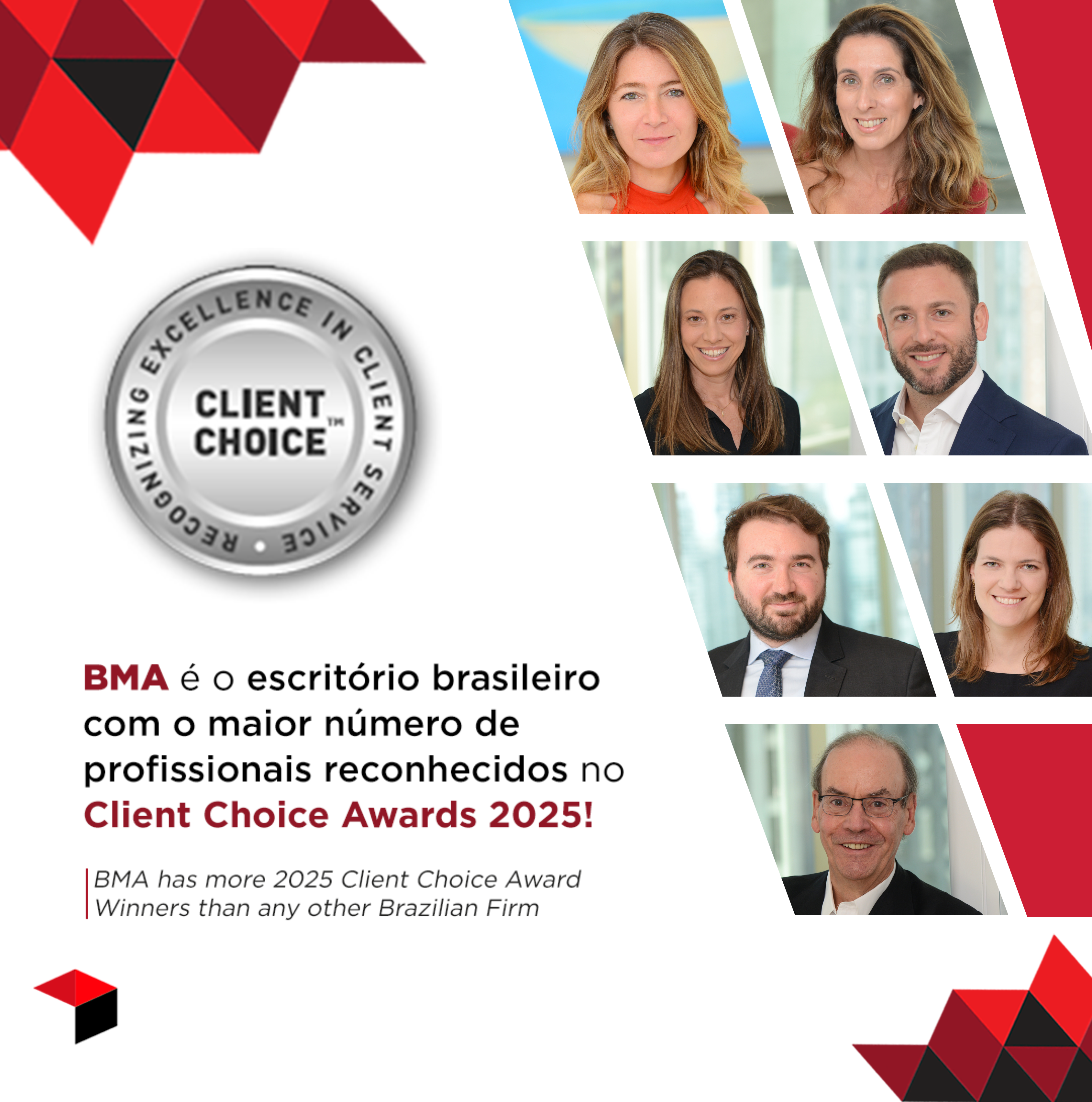 BMA é o escritório brasileiro com mais profissionais premiados no Client Choice Awards pelo segundo ano consecutivo